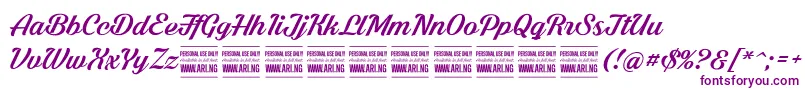 Czcionka ShadedlarchPersonalUse – fioletowe czcionki