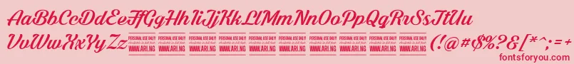 ShadedlarchPersonalUse Font – Red Fonts on Pink Background