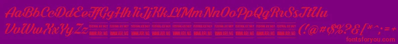 ShadedlarchPersonalUse Font – Red Fonts on Purple Background