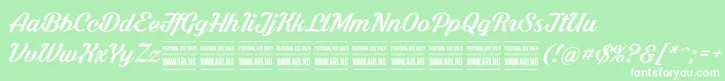 ShadedlarchPersonalUse Font – White Fonts on Green Background