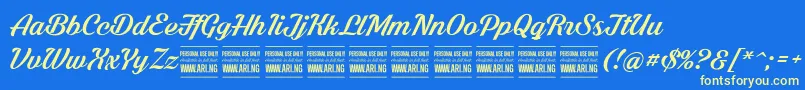 ShadedlarchPersonalUse Font – Yellow Fonts on Blue Background