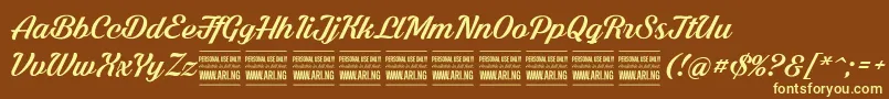 ShadedlarchPersonalUse Font – Yellow Fonts on Brown Background
