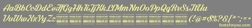 ShadedlarchPersonalUse Font – Yellow Fonts on Gray Background
