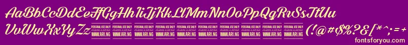 ShadedlarchPersonalUse Font – Yellow Fonts on Purple Background