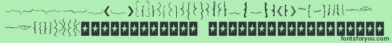 Fonte Bellakbrackets – fontes pretas em um fundo verde