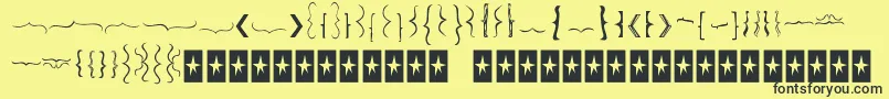 フォントBellakbrackets – 黒い文字の黄色い背景