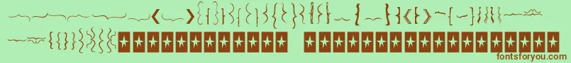 フォントBellakbrackets – 緑の背景に茶色のフォント