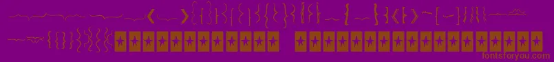 Czcionka Bellakbrackets – brązowe czcionki na fioletowym tle
