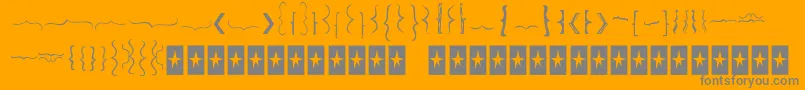 Bellakbrackets-Schriftart – Graue Schriften auf orangefarbenem Hintergrund