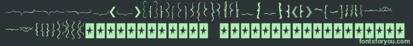 フォントBellakbrackets – 黒い背景に緑の文字