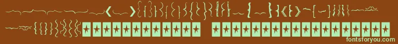 Bellakbrackets-fontti – vihreät fontit ruskealla taustalla