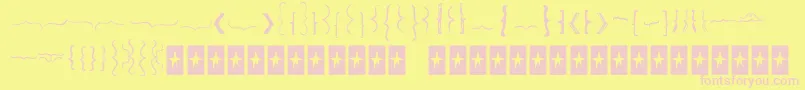 Bellakbrackets Font – Pink Fonts on Yellow Background