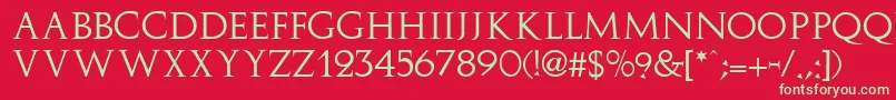 フォントElizaRegular – 赤い背景に緑の文字