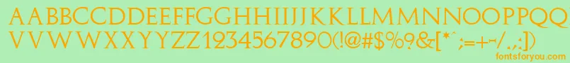 ElizaRegular Font – Orange Fonts on Green Background