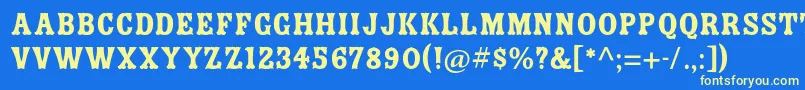 ZebrawoodstdFill Font – Yellow Fonts on Blue Background