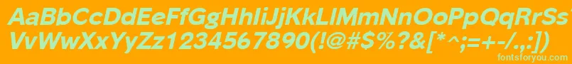 Шрифт Phinsterextrabold – зелёные шрифты на оранжевом фоне