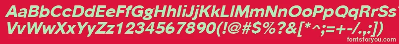 フォントPhinsterextrabold – 赤い背景に緑の文字