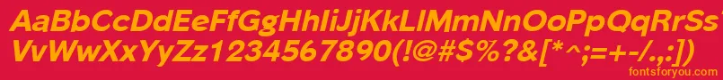 フォントPhinsterextrabold – 赤い背景にオレンジの文字