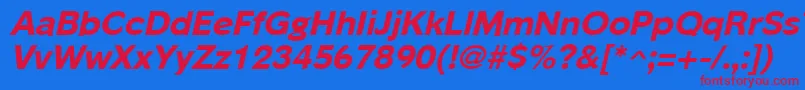 Phinsterextrabold-fontti – punaiset fontit sinisellä taustalla