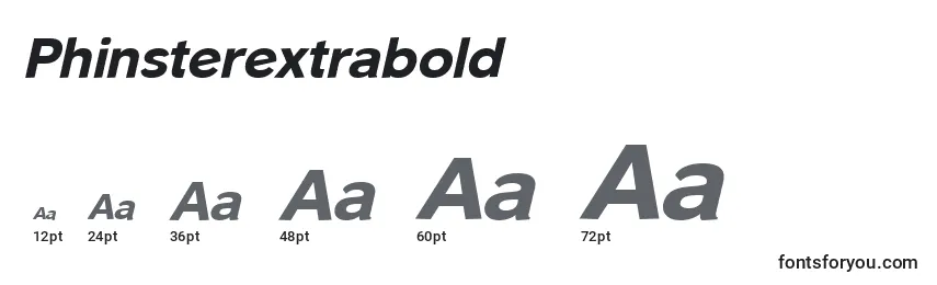 Размеры шрифта Phinsterextrabold