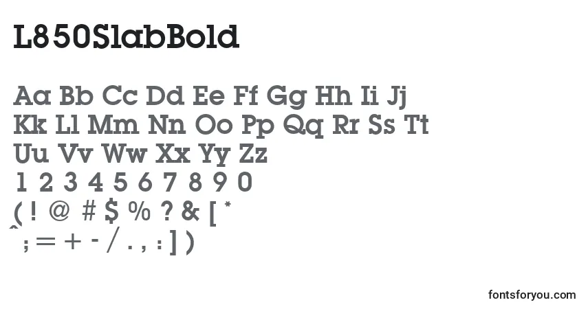 A fonte L850SlabBold – alfabeto, números, caracteres especiais