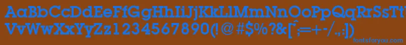 L850SlabBold Font – Blue Fonts on Brown Background