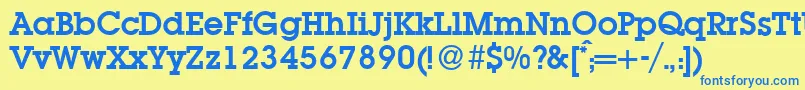 L850SlabBold Font – Blue Fonts on Yellow Background