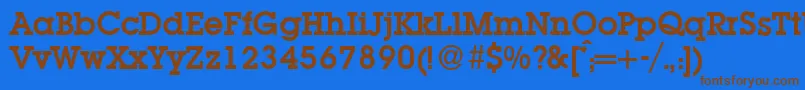 L850SlabBold Font – Brown Fonts on Blue Background