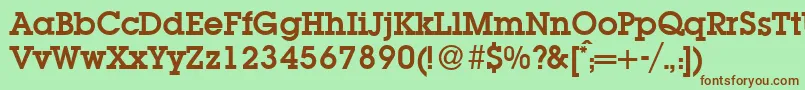 L850SlabBold Font – Brown Fonts on Green Background