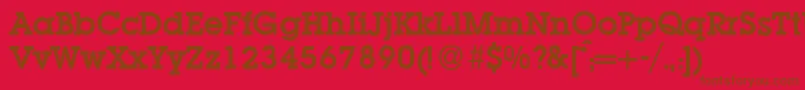 フォントL850SlabBold – 赤い背景に茶色の文字