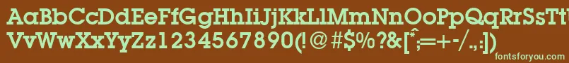 L850SlabBold Font – Green Fonts on Brown Background