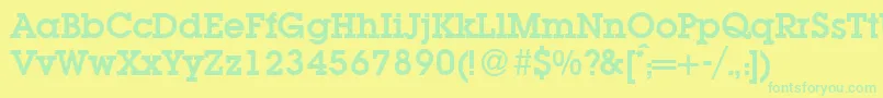 L850SlabBold Font – Green Fonts on Yellow Background