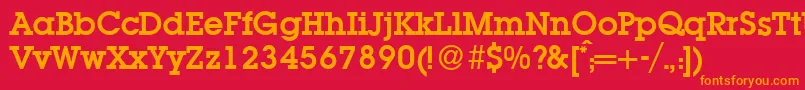 L850SlabBold Font – Orange Fonts on Red Background
