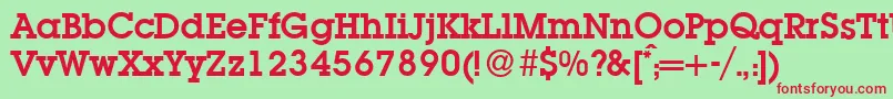 L850SlabBold Font – Red Fonts on Green Background