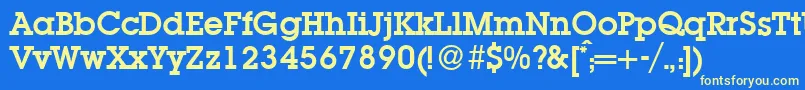 L850SlabBold Font – Yellow Fonts on Blue Background