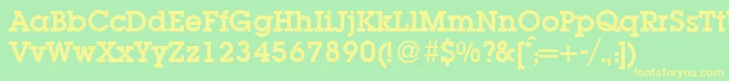 L850SlabBold Font – Yellow Fonts on Green Background
