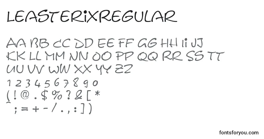 Schriftart LeasterixRegular – Alphabet, Zahlen, spezielle Symbole