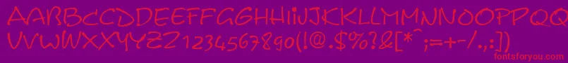 LeasterixRegular Font – Red Fonts on Purple Background