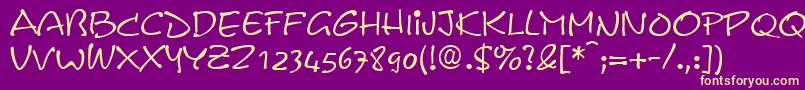 LeasterixRegular Font – Yellow Fonts on Purple Background