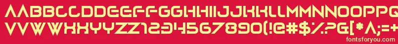 Lovecraftimus Font – Yellow Fonts on Red Background