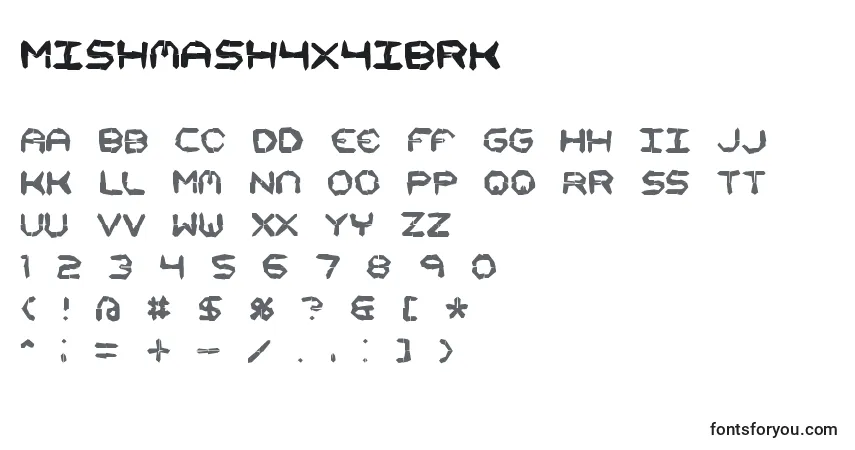 Шрифт Mishmash4x4iBrk – алфавит, цифры, специальные символы