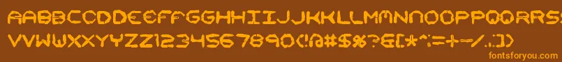 Mishmash4x4iBrk Font – Orange Fonts on Brown Background