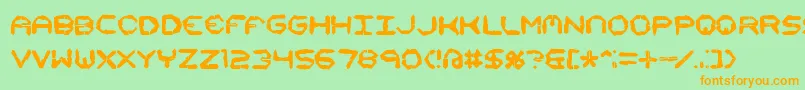 Mishmash4x4iBrk Font – Orange Fonts on Green Background