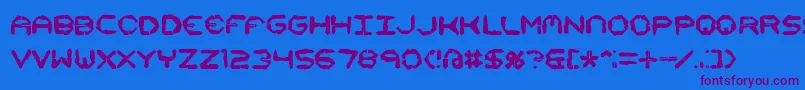 Mishmash4x4iBrk-Schriftart – Violette Schriften auf blauem Hintergrund