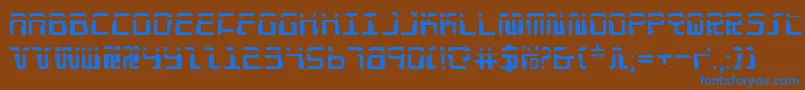 フォントDroid Lover Laser – 茶色の背景に青い文字