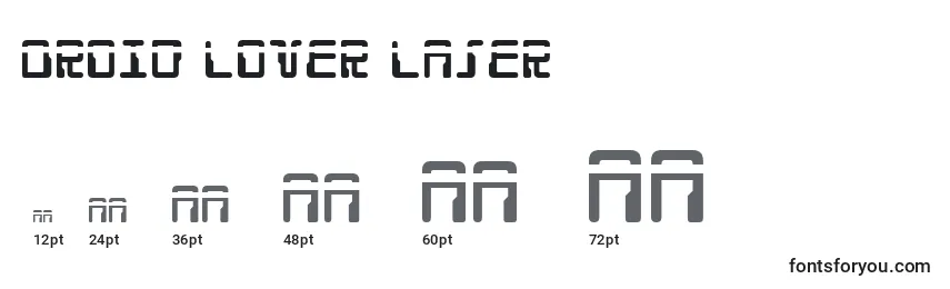 Größen der Schriftart Droid Lover Laser