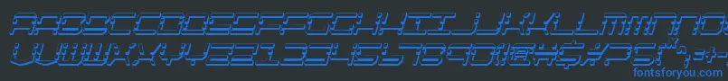 QuickquickShadowItalcondensed Font – Blue Fonts on Black Background
