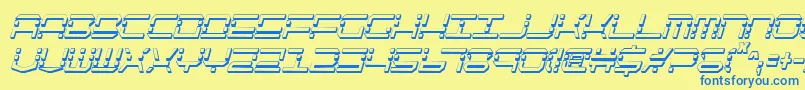 QuickquickShadowItalcondensed Font – Blue Fonts on Yellow Background