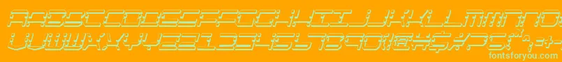 フォントQuickquickShadowItalcondensed – オレンジの背景に緑のフォント