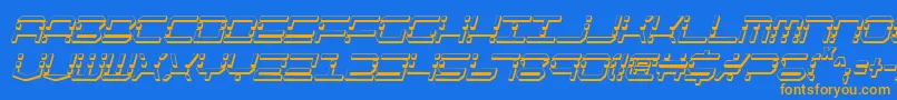 QuickquickShadowItalcondensed Font – Orange Fonts on Blue Background